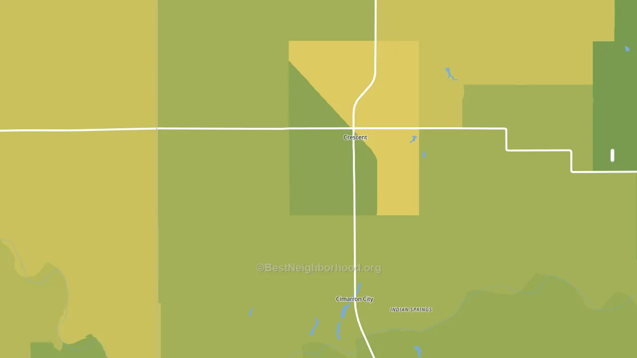 Crescent, OK block-group voter-turnout map