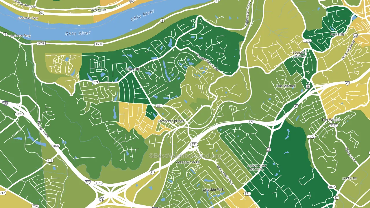 Crescent Springs, KY block-group voter-turnout map