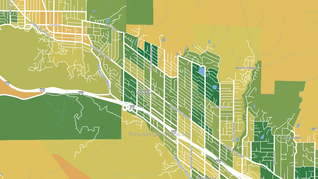 Crescenta Highlands, La Crescenta, CA block-group voter-turnout map