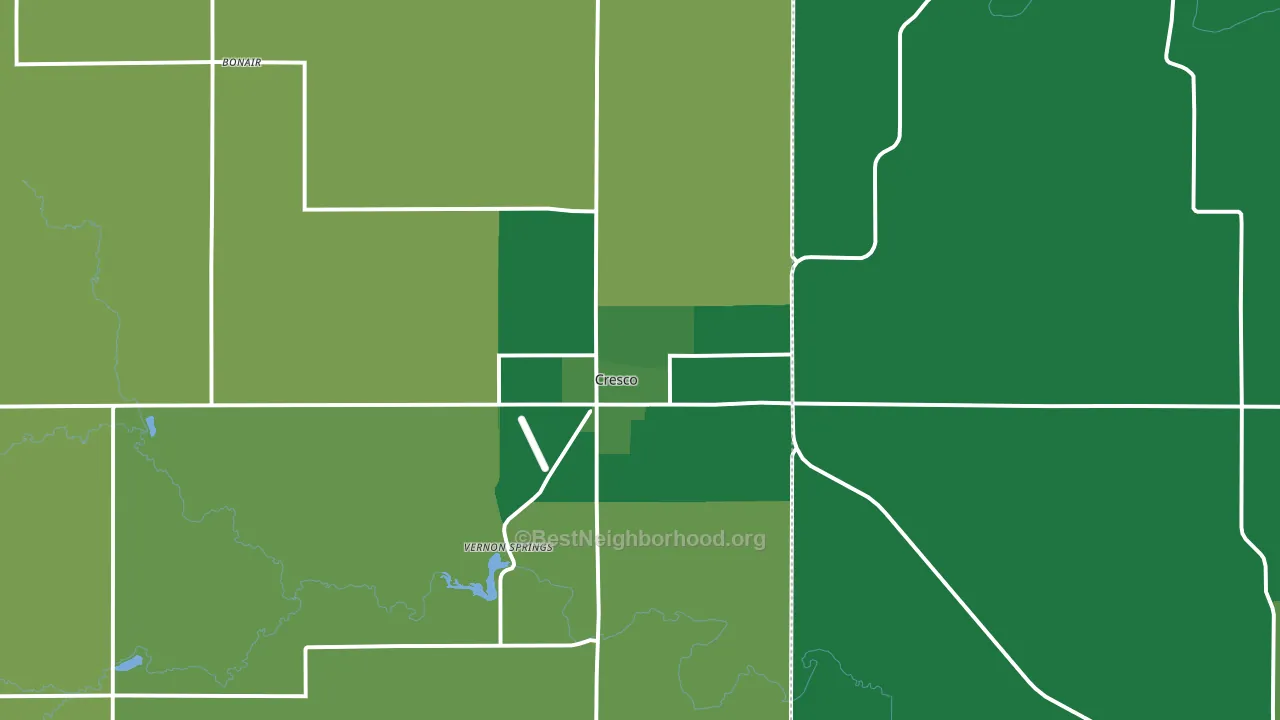 Cresco, IA block-group voter-turnout map