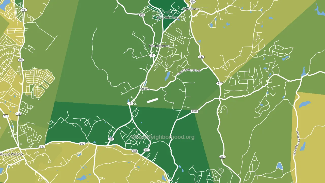 Cresco, PA block-group voter-turnout map