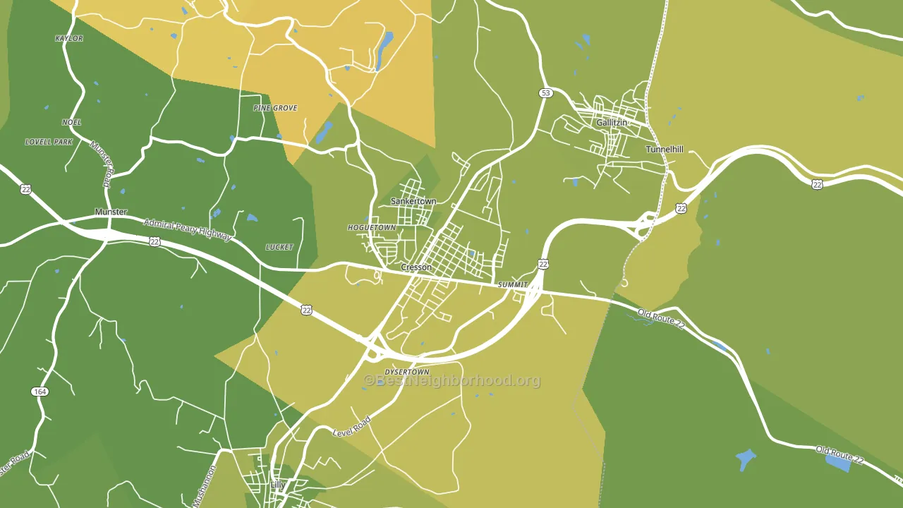 Cresson, PA block-group voter-turnout map