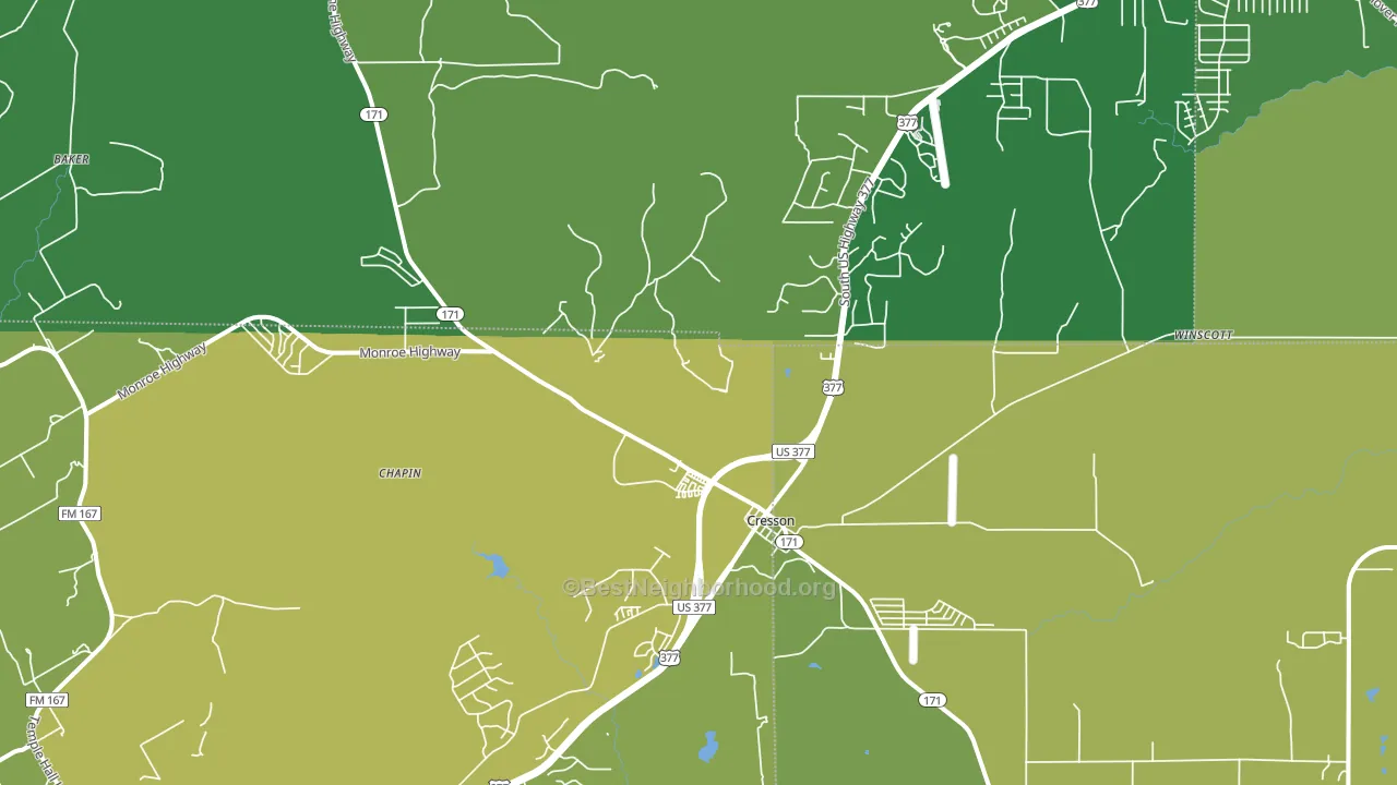 Cresson, TX block-group voter-turnout map