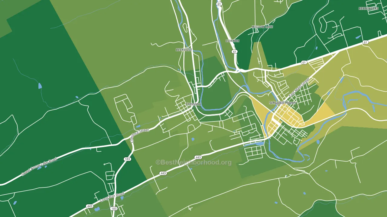 Cressona, PA block-group voter-turnout map