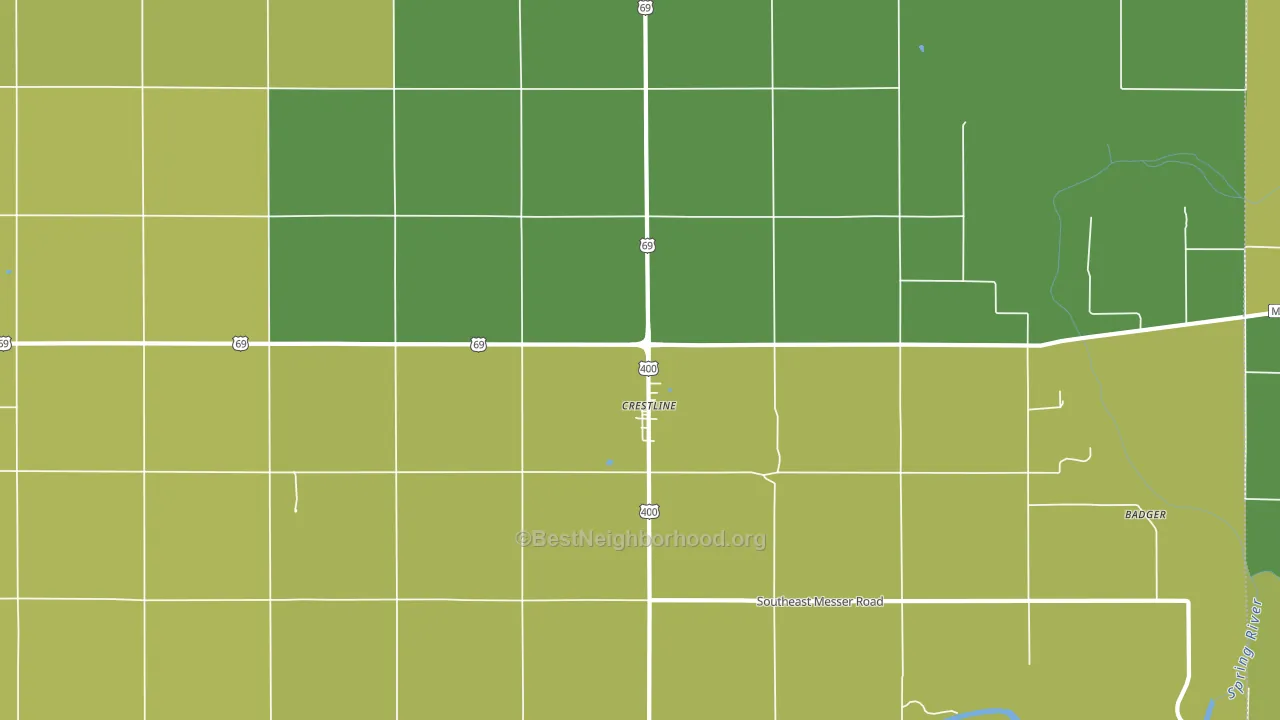 Crestline, KS block-group voter-turnout map