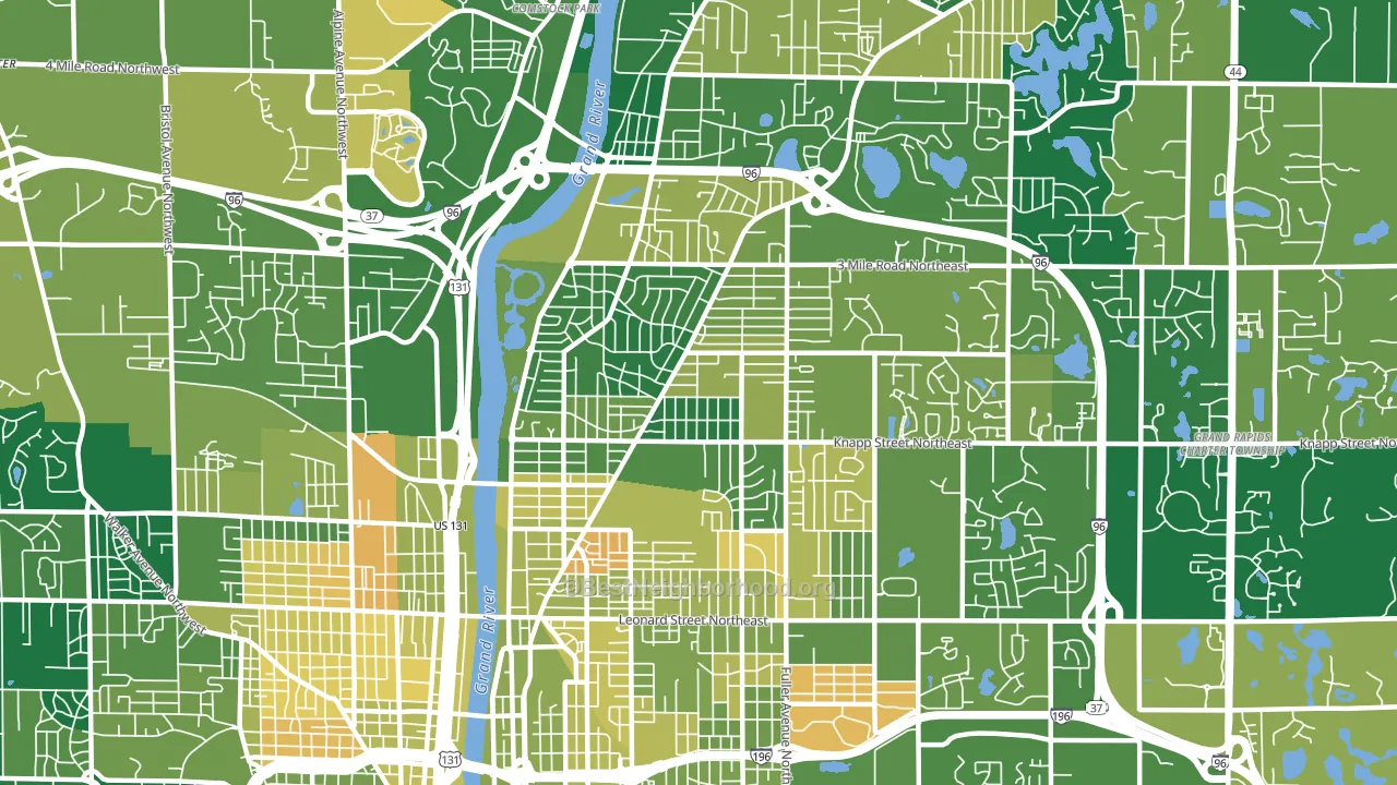 Creston, Grand Rapids, MI block-group voter-turnout map