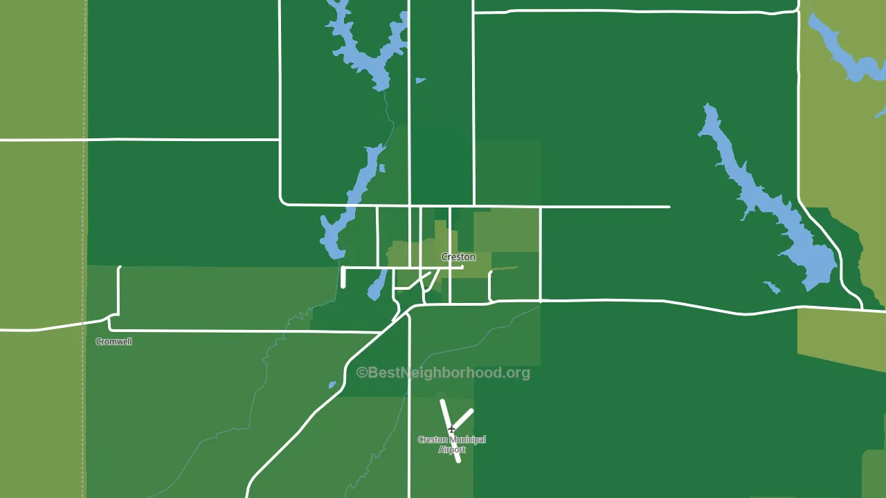 Creston, IA block-group voter-turnout map