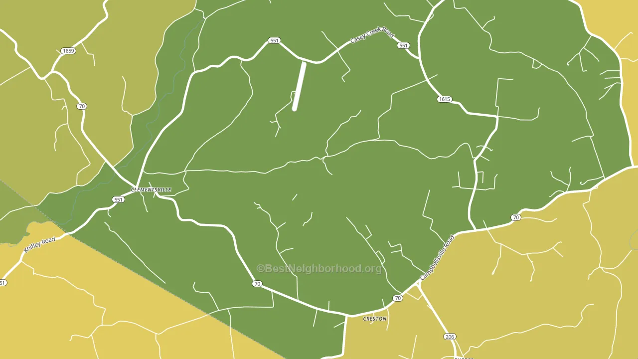 Creston, KY block-group voter-turnout map