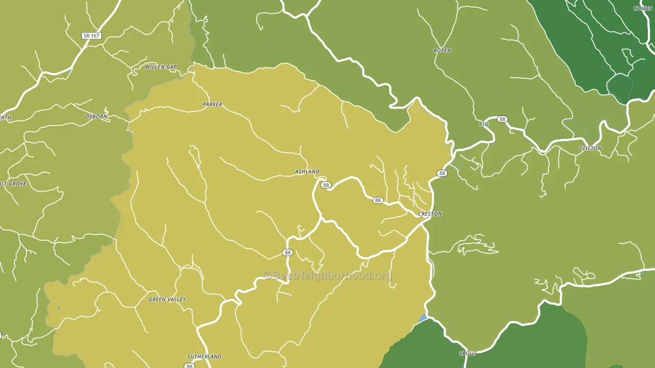 Creston, NC block-group voter-turnout map