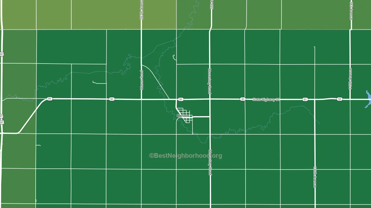 Creston, NE block-group voter-turnout map