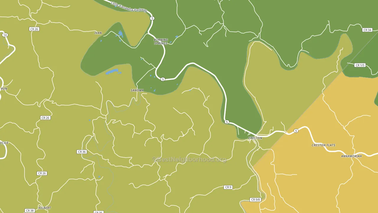 Creston, WV block-group voter-turnout map