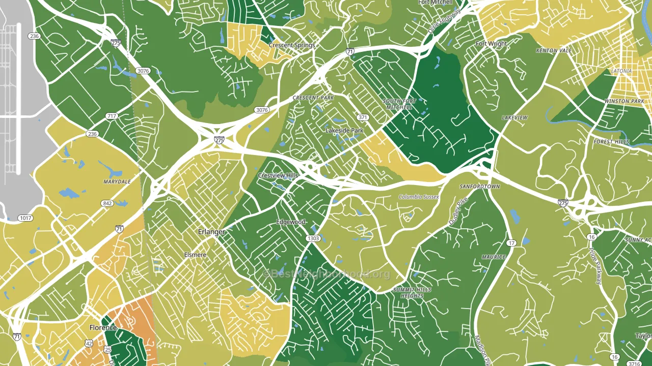 Crestview Hills, KY block-group voter-turnout map