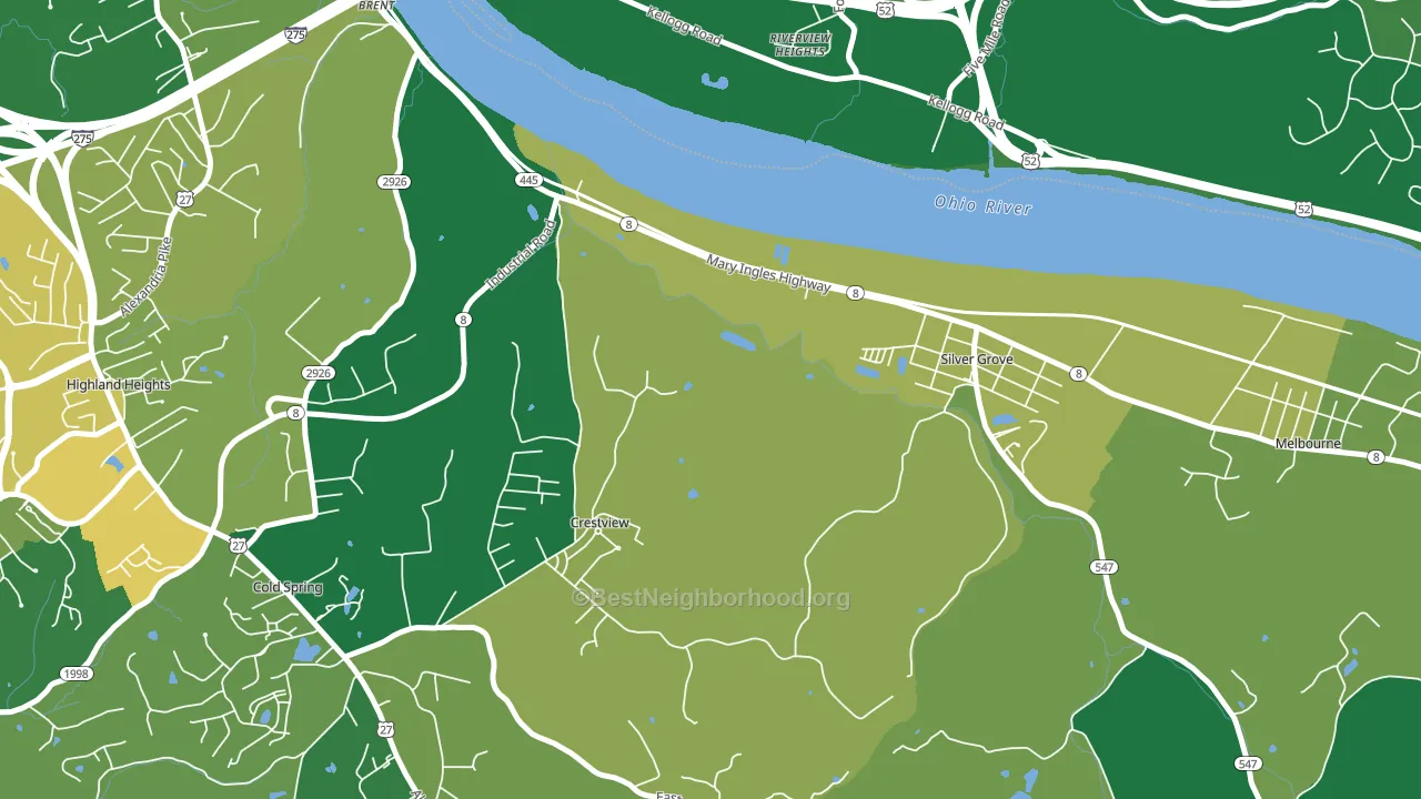 Crestview, KY block-group voter-turnout map