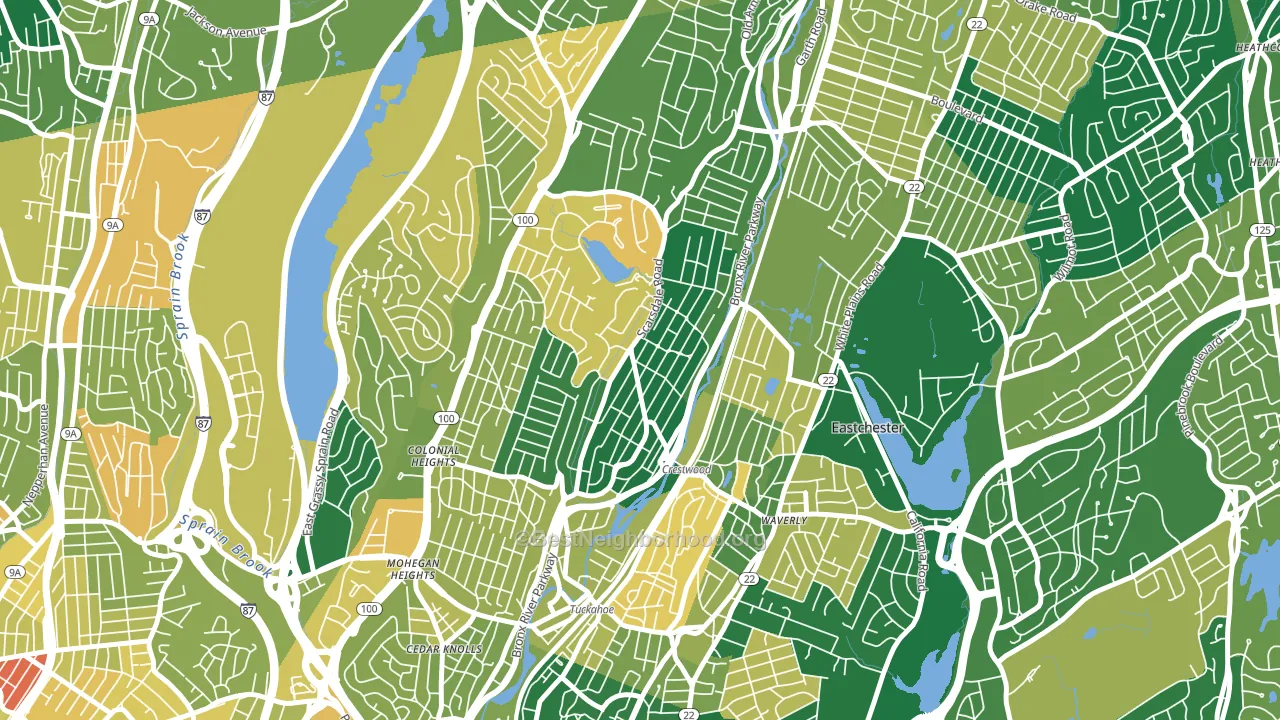 Crestwood, Tuckahoe, NY block-group voter-turnout map