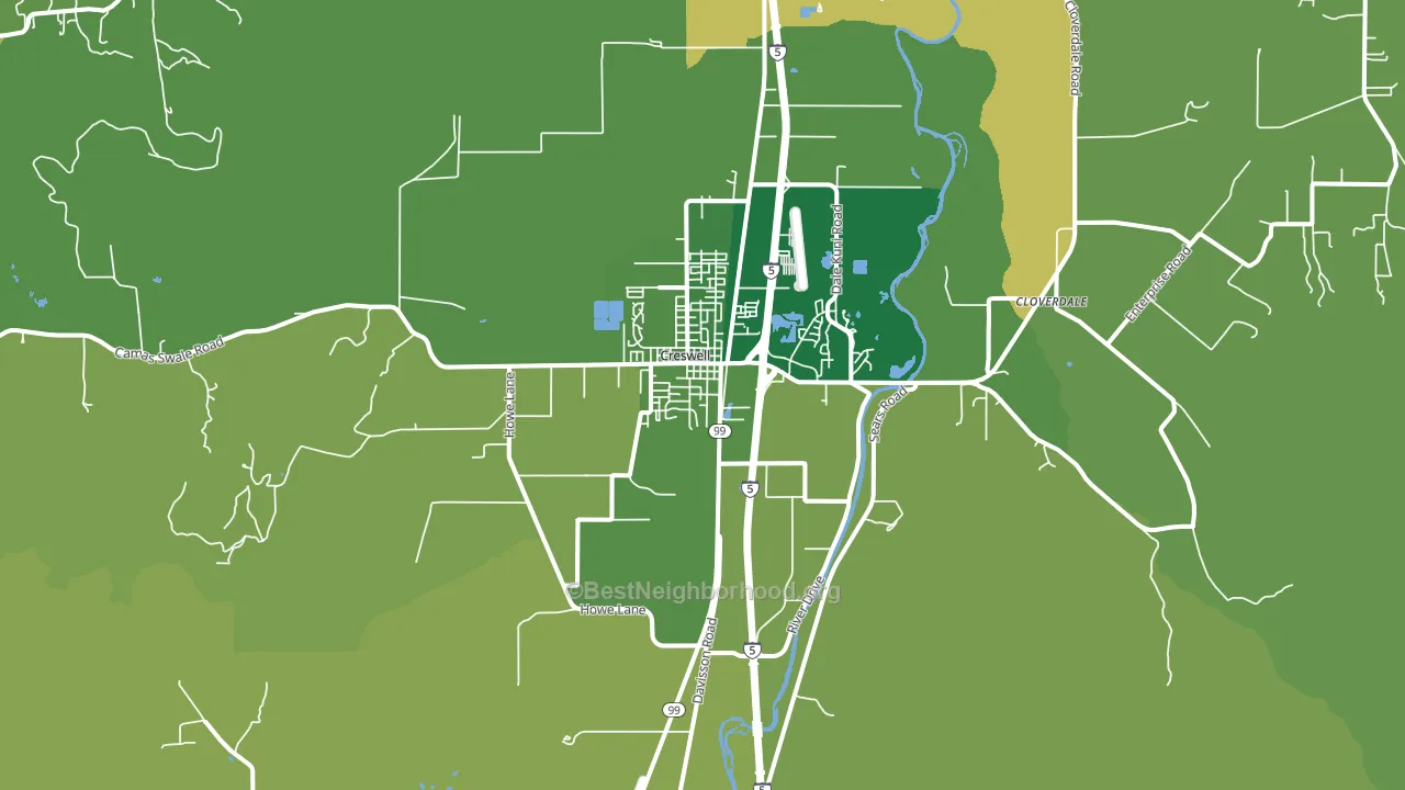 Creswell, OR block-group voter-turnout map