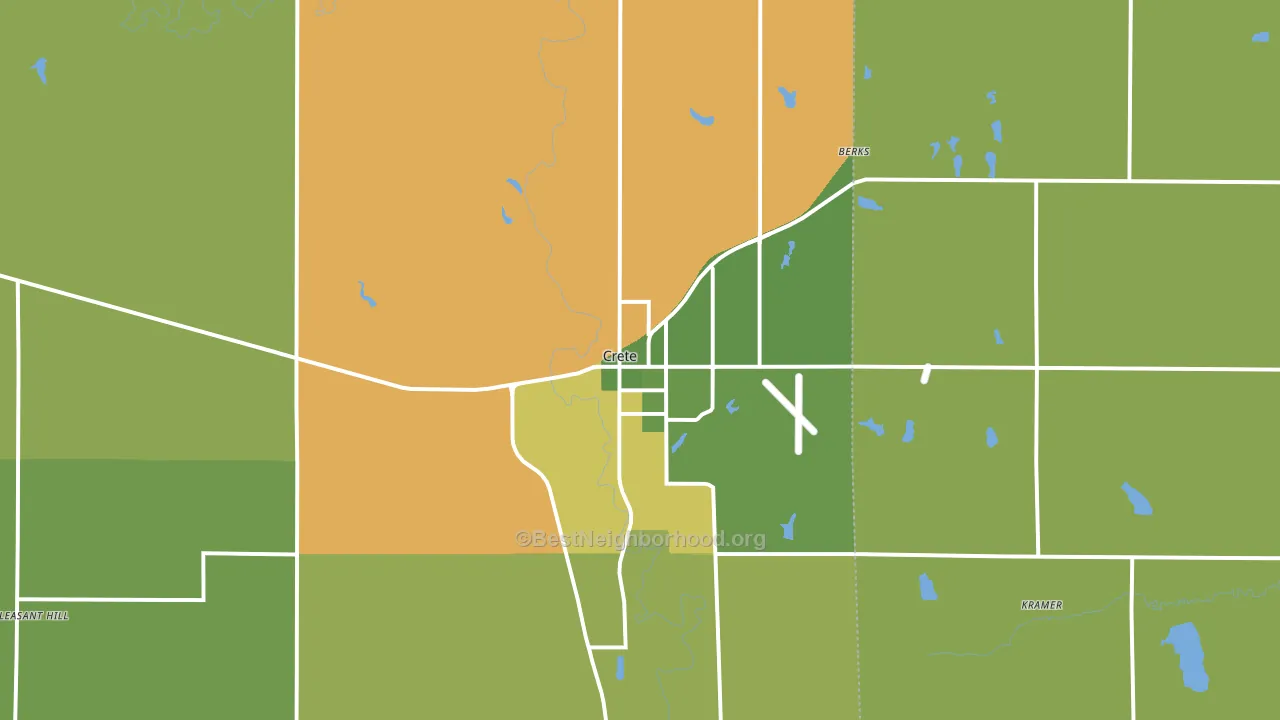 Crete, NE block-group voter-turnout map