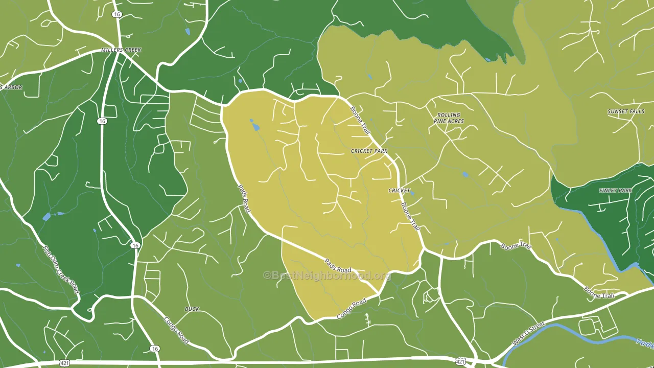Cricket, NC block-group voter-turnout map
