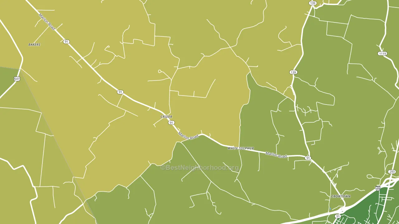 Crider, KY block-group voter-turnout map