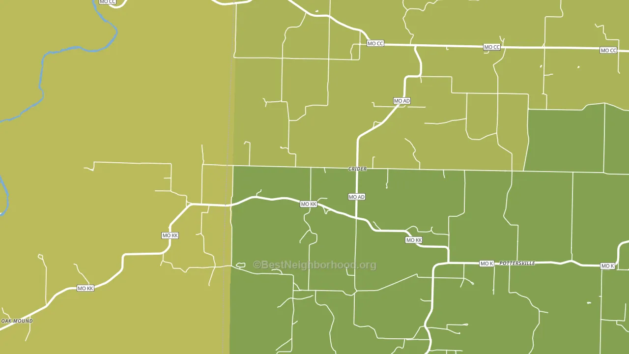 Crider, MO block-group voter-turnout map