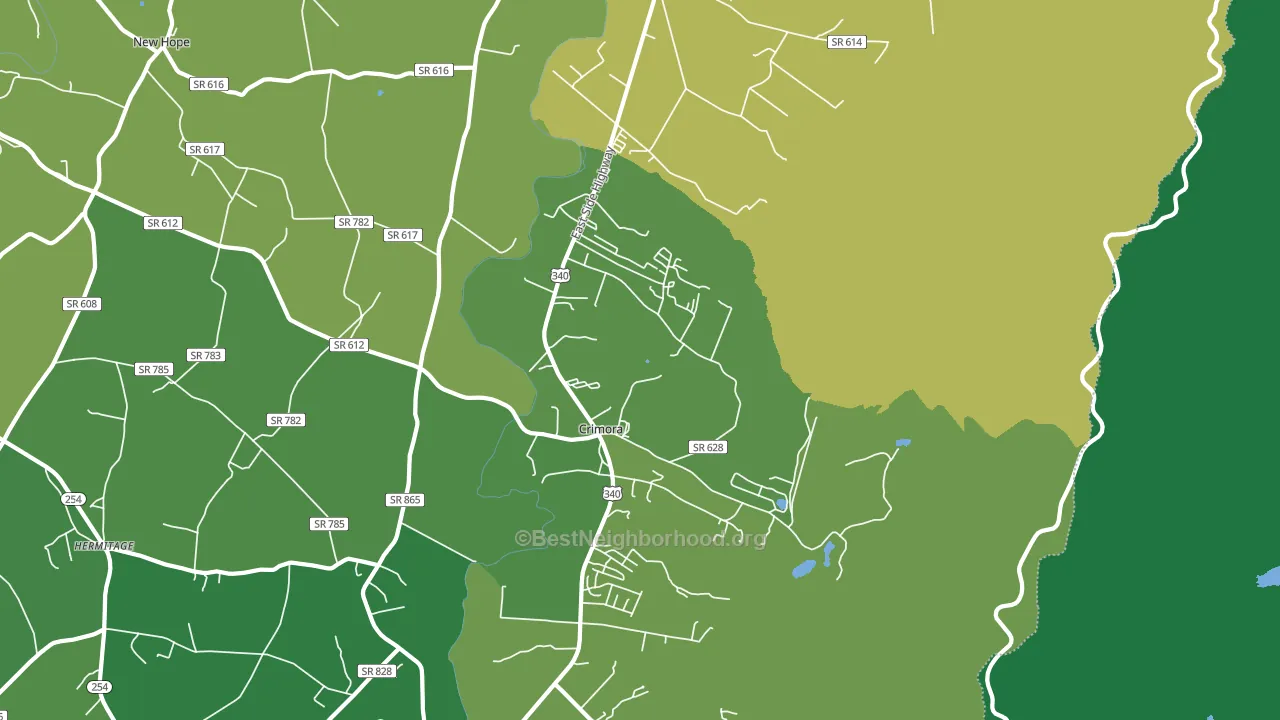 Crimora, VA block-group voter-turnout map