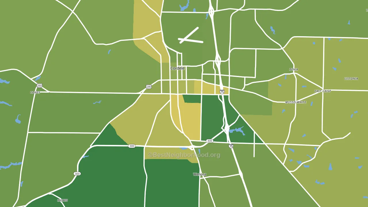 Crisp County, GA block-group voter-turnout map