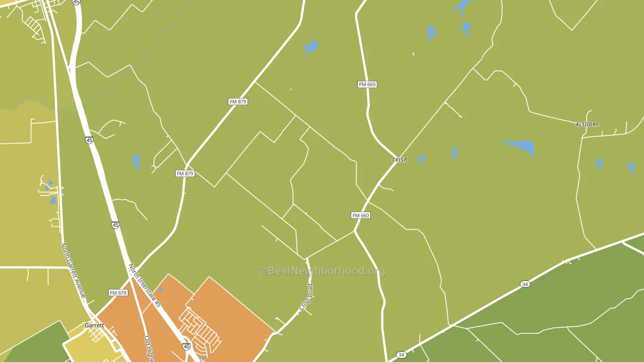 Crisp, TX block-group voter-turnout map