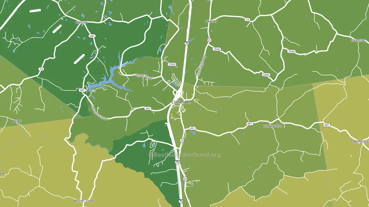 Crittenden, KY block-group voter-turnout map