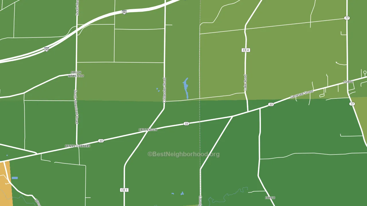 Crittenden, NY block-group voter-turnout map