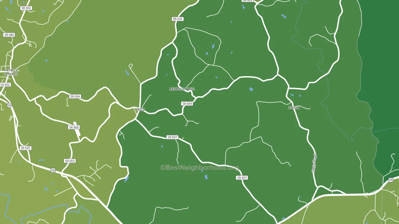 Critz, VA block-group voter-turnout map