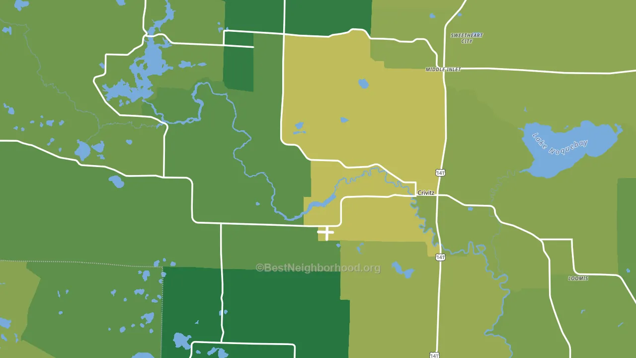 Crivitz, WI block-group voter-turnout map