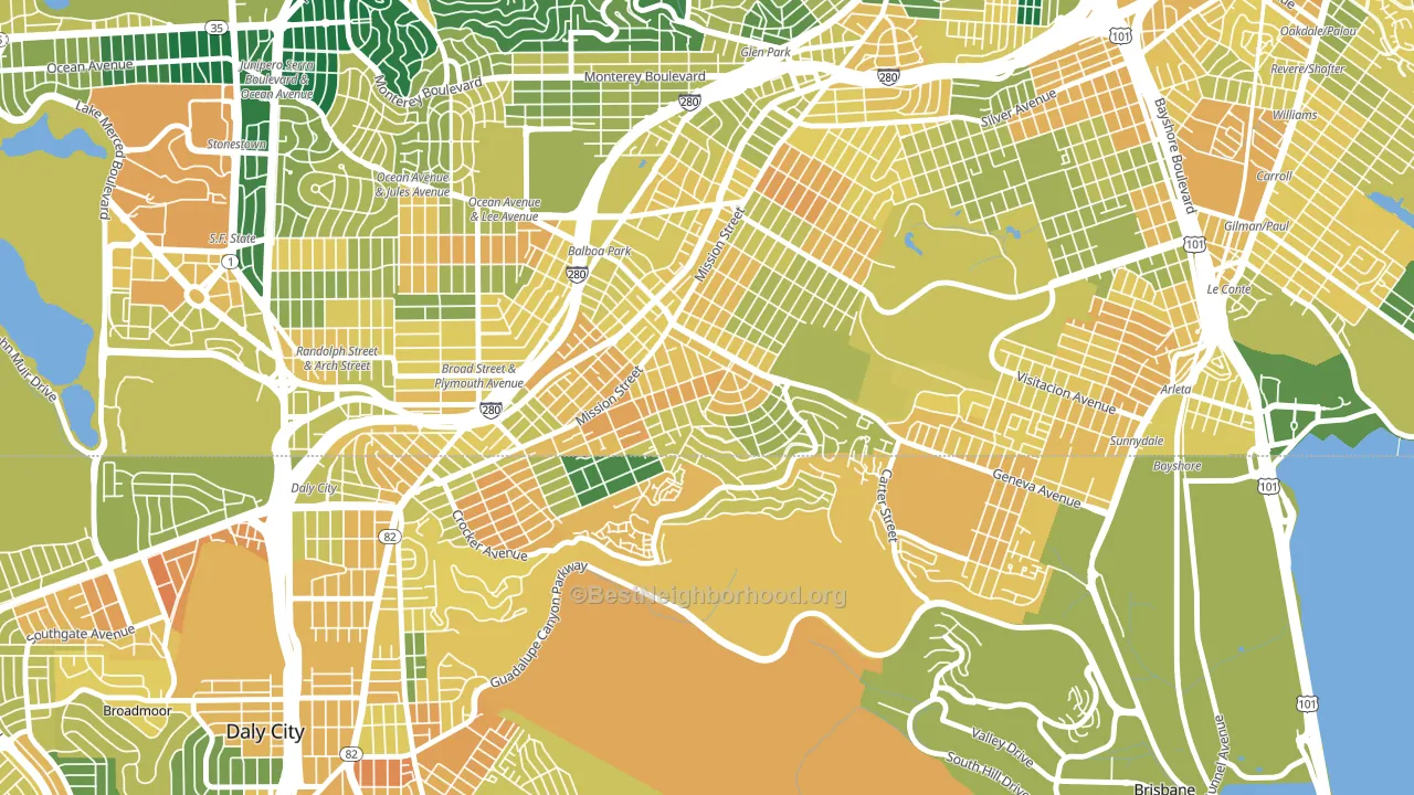 Crocker Amazon, San Francisco, CA block-group voter-turnout map