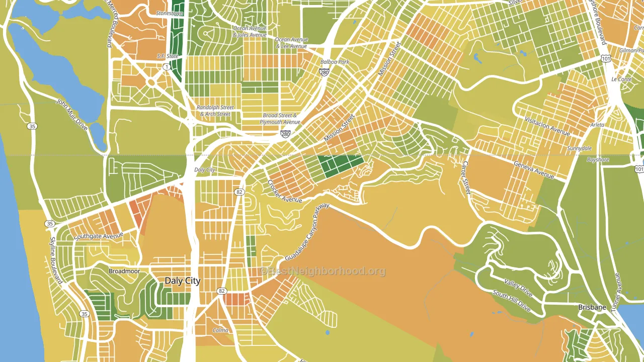 Crocker, Daly City, CA block-group voter-turnout map