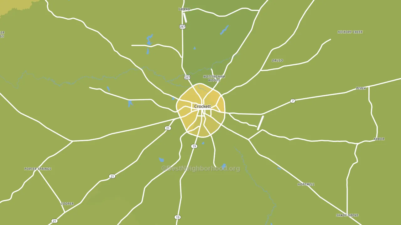 Crockett, TX block-group voter-turnout map