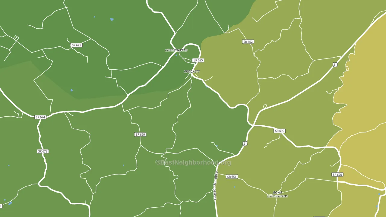 Crockett, VA block-group voter-turnout map