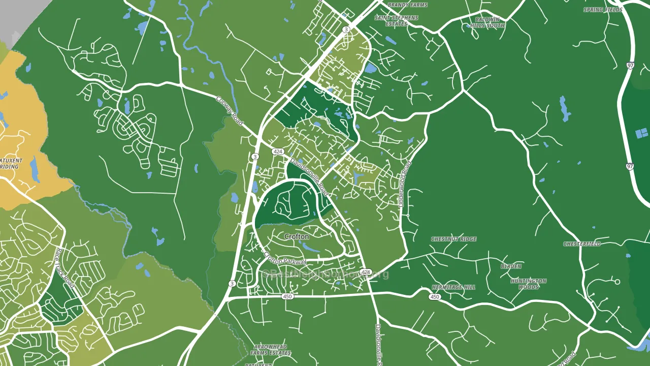 Crofton, MD block-group voter-turnout map