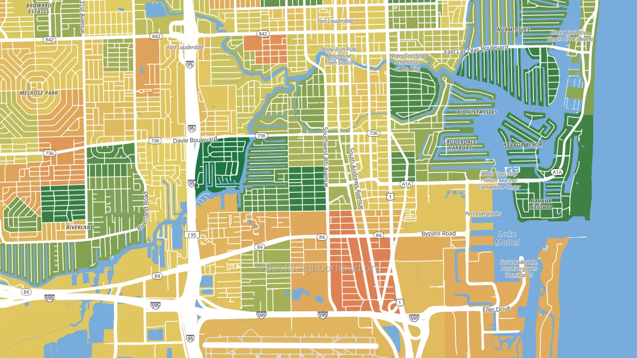 Croissant Park, Fort Lauderdale, FL block-group voter-turnout map