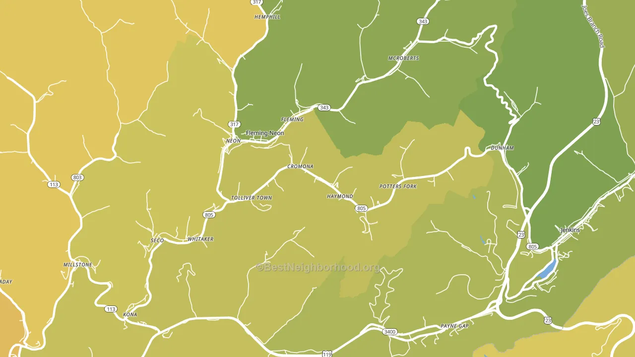 Cromona, KY block-group voter-turnout map
