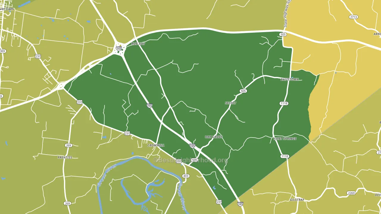 Cromwell, KY block-group voter-turnout map