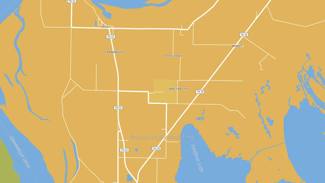 Cronanville, TN block-group voter-turnout map