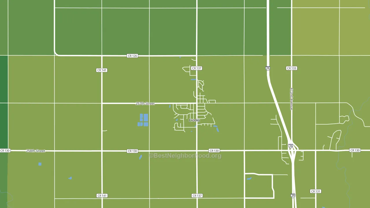 Crooks, SD block-group voter-turnout map