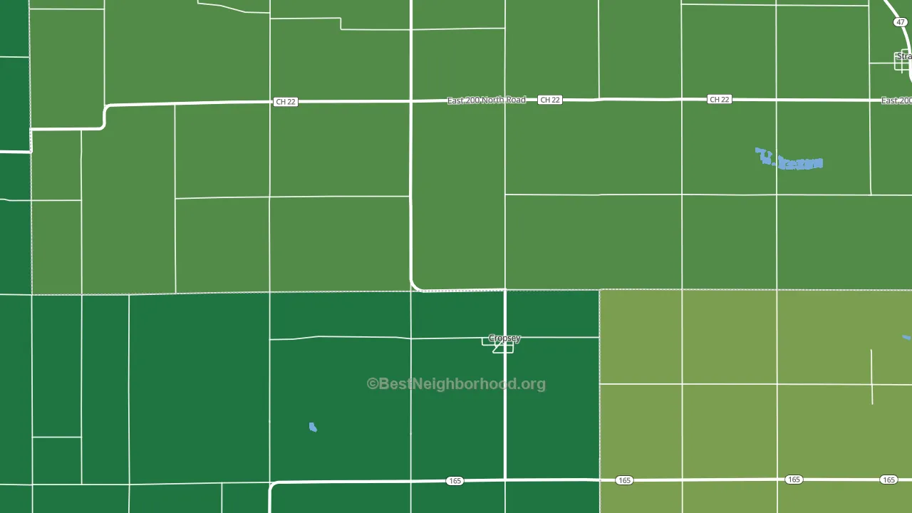Cropsey, IL block-group voter-turnout map