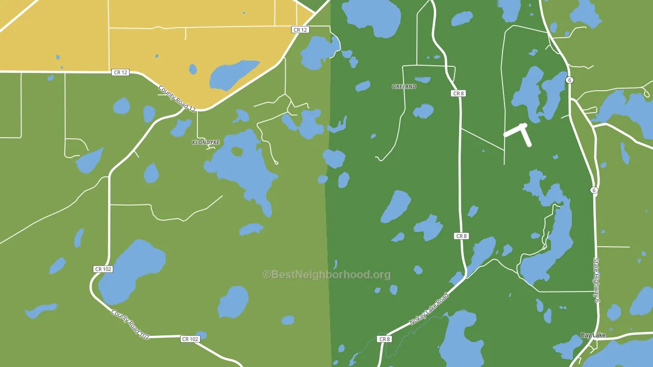 Crosby Beach, MN block-group voter-turnout map