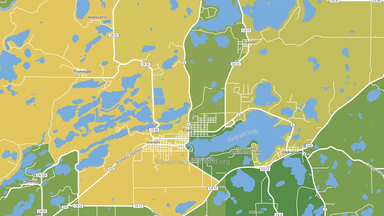 Crosby, MN block-group voter-turnout map