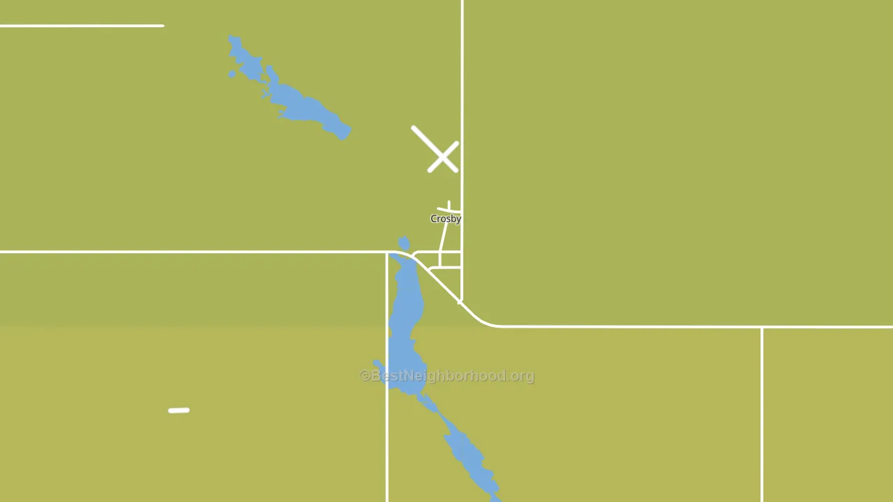Crosby, ND block-group voter-turnout map