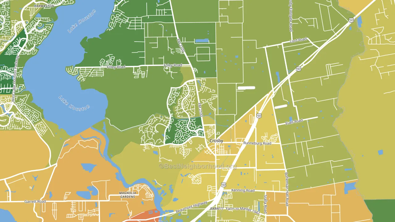 Crosby, TX block-group voter-turnout map
