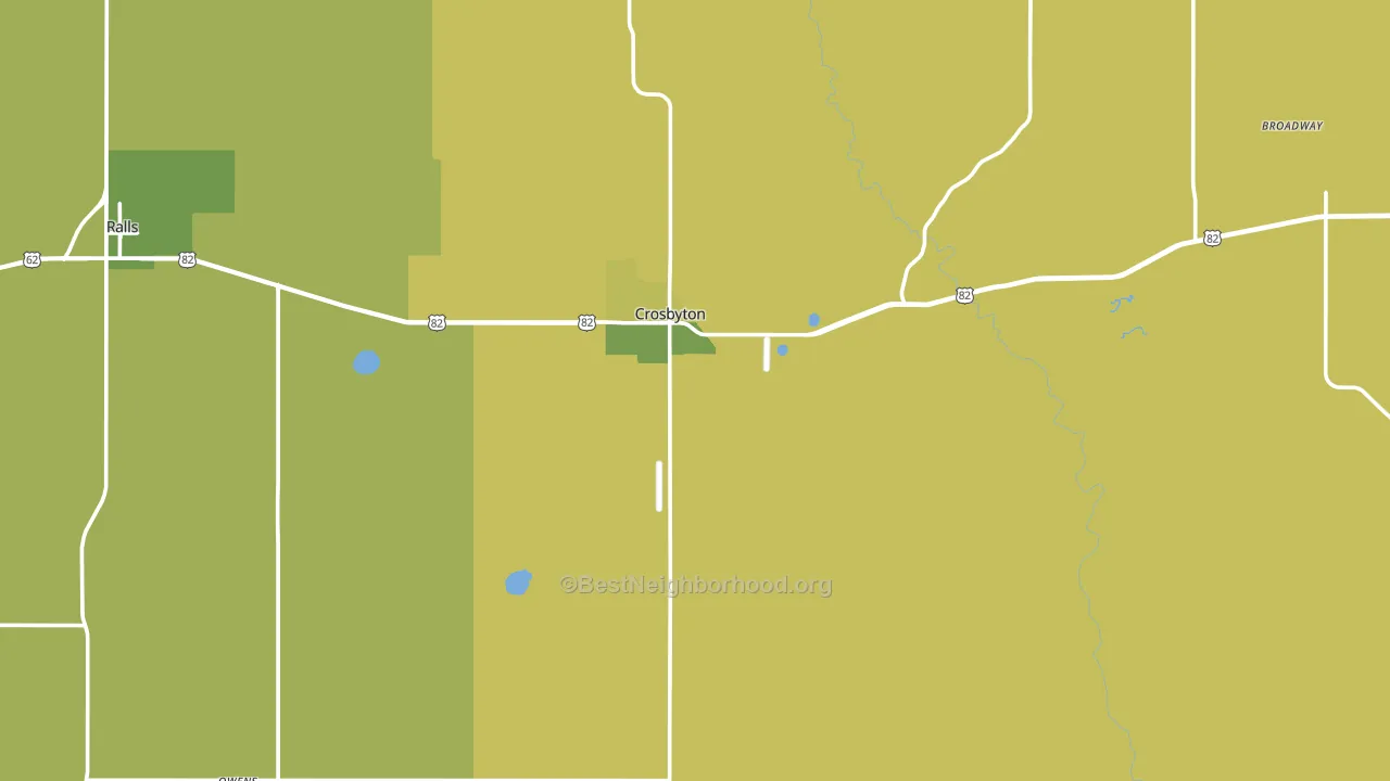 Crosbyton, TX block-group voter-turnout map