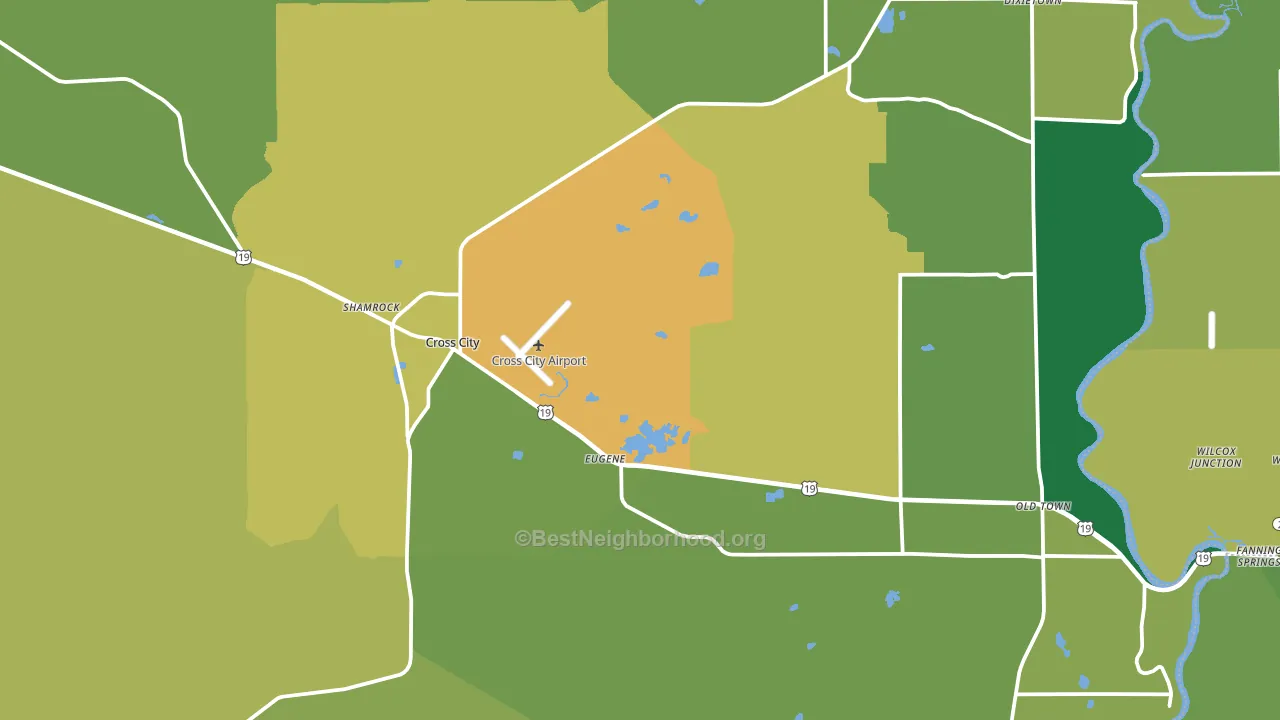Cross City, FL block-group voter-turnout map