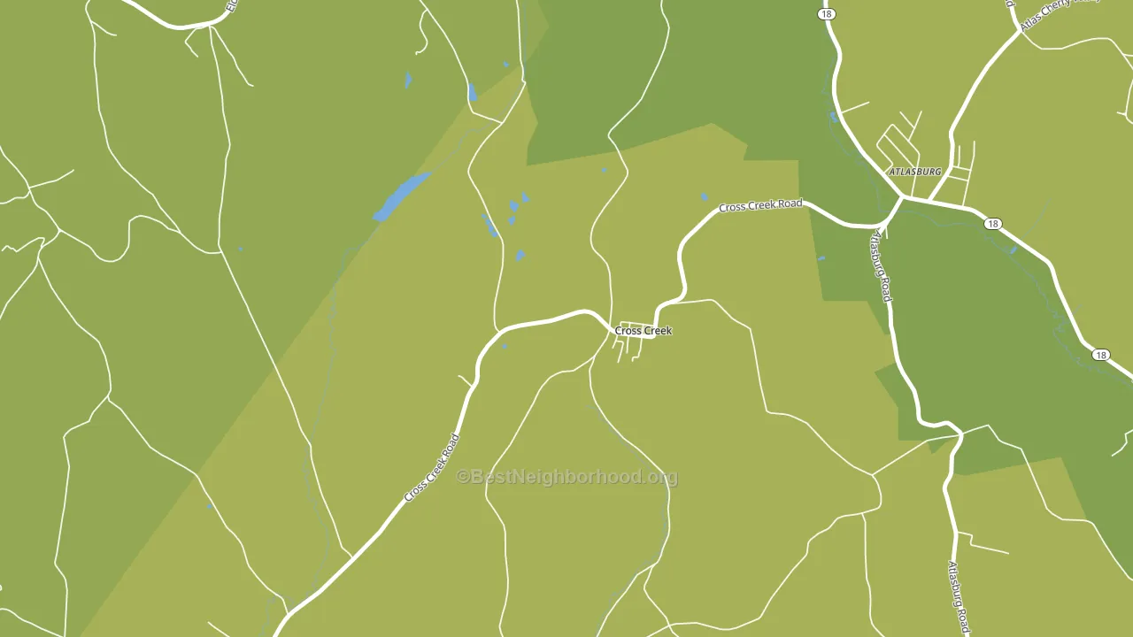 Cross Creek, PA block-group voter-turnout map
