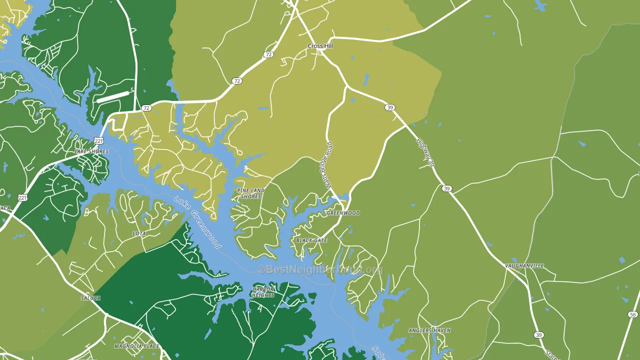 Cross Hill, SC block-group voter-turnout map