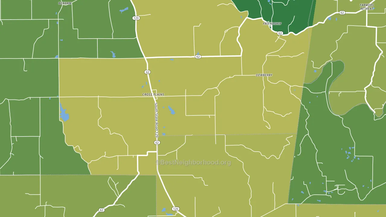 Cross Plains, IN block-group voter-turnout map
